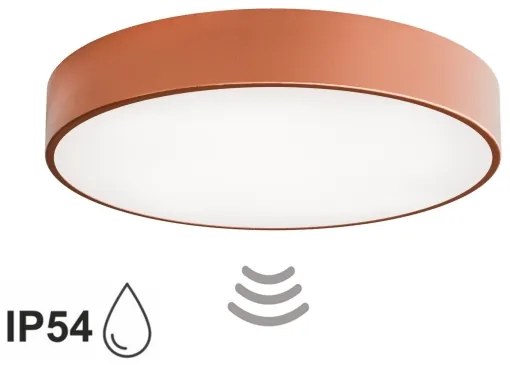 Plafoniera da bagno con sensore CLEO 4xE27/24W/230V Ø 50 cm IP54 in rame