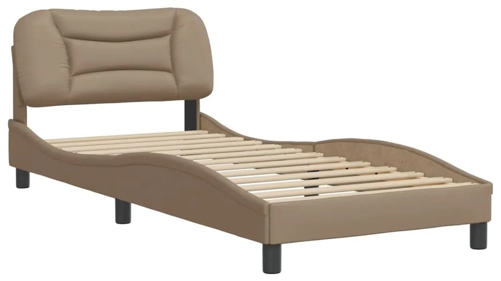 Giroletto con testiera cappuccino 90x200 cm in similpelle