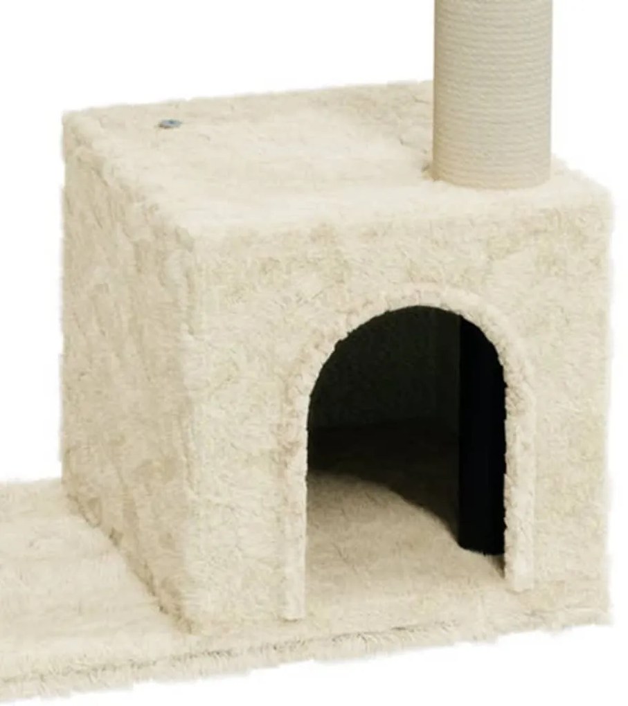 Albero per gatti con tiragraffi in sisal crema 70 cm