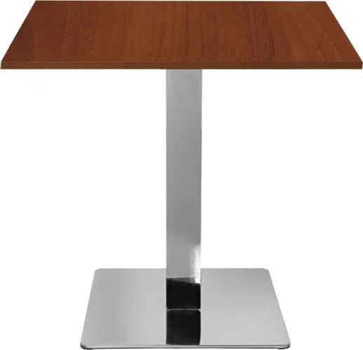 Tavolo bar pub ristorante 80x80 cm base argento e piano laminato Noce H 75