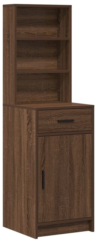 Set da toeletta 2 pezzi con led in legno ingegnerizzato rovere nero