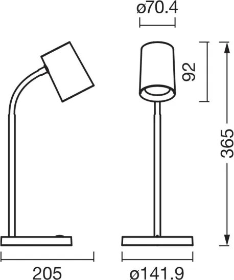 Osram - Lampada da scrivania DESK LINE 1xGU10/9W/230V nera