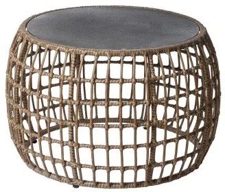 Tavolino da Caffè Ariki Tavolo Acciaio Rattan Vetro Temperato rattan sintetico 73 x 61 x 46 cm