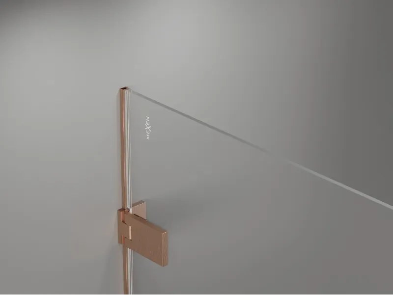 Mexen Lunar-F Duo cabina doccia pieghevole 100 x 80 cm, trasparente, rame spazzolato - 836-100L-080P-65-00