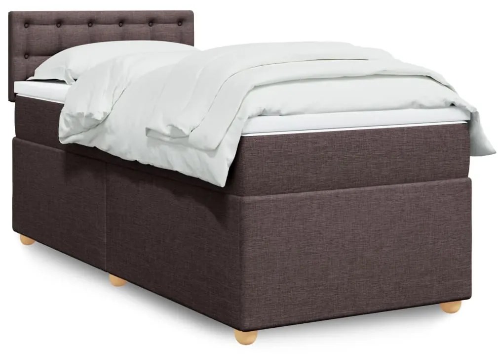 Giroletto A Molle Con Materasso Marrone Scuro 100x200cm Tessuto /