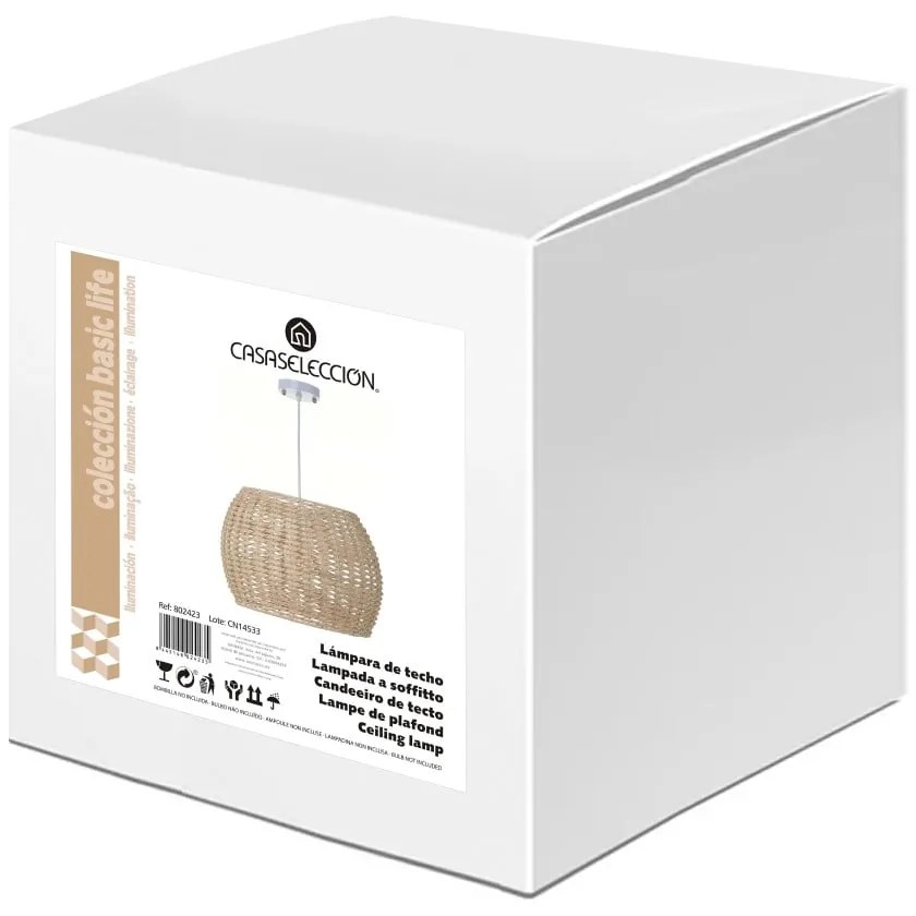 Lampada da soffitto in colore naturale con paralume in rattan ø 35 cm Natural Way - Casa Selección