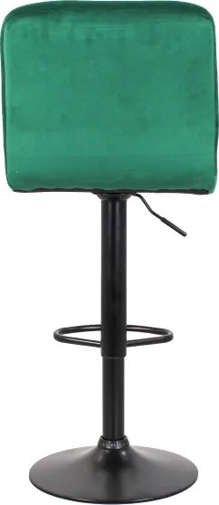 Sgabello bar in velluto girevole altezza regolabile Verde Set 2 Pezzi