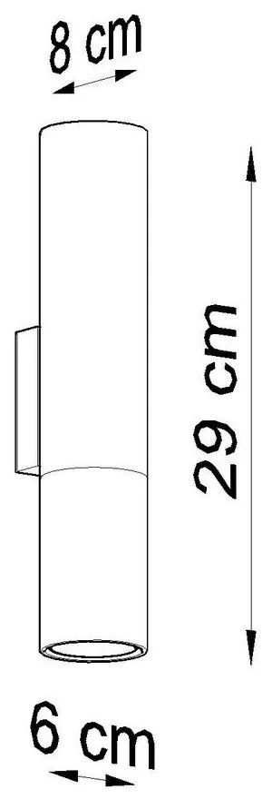Lampada da parete nera/argentata in metallo ø 6 cm Longbot – Sollux