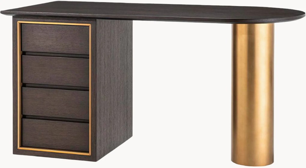Scrivania girevole in legno con cassetti Del Rio