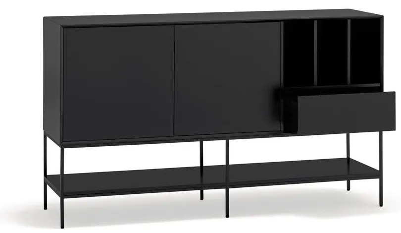 Cassettiera nera 166x98x45 cm Platt – Teulat