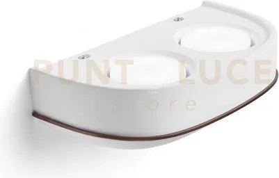 Ellade applique a parete 2 luci attacco gx53 in gesso bianco con ri...