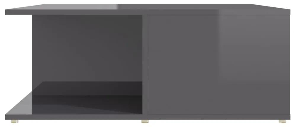 Tavolino da caffè grigio lucido 80x80x31 cm in truciolato