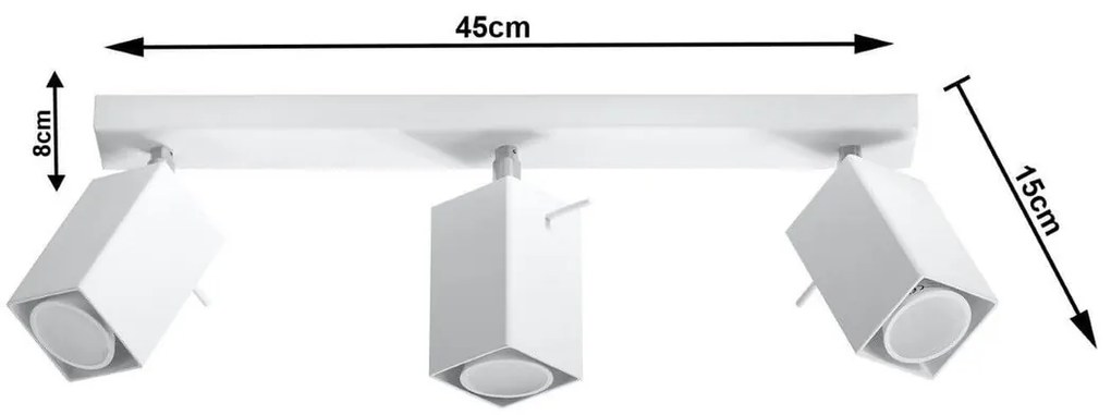 Plafoniera da Soffitto in Acciaio 3xGU10 MERIDA 3 Bianca Orientabile