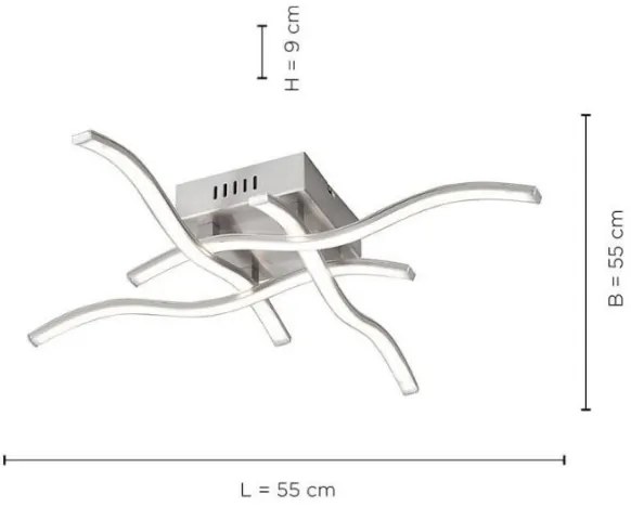Leuchten Direkt 15131-55 - Lampadario LED da superficie WAWE 4xLED/4,6W/230V cromo opaco
