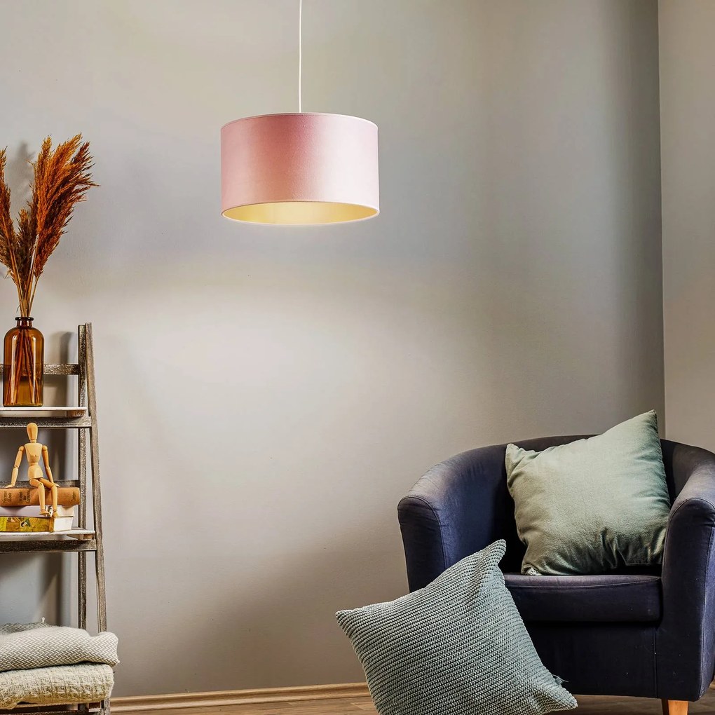 Duolla Lampada a sospensione Golden Roller Ø 40 cm rosa chiaro/oro
