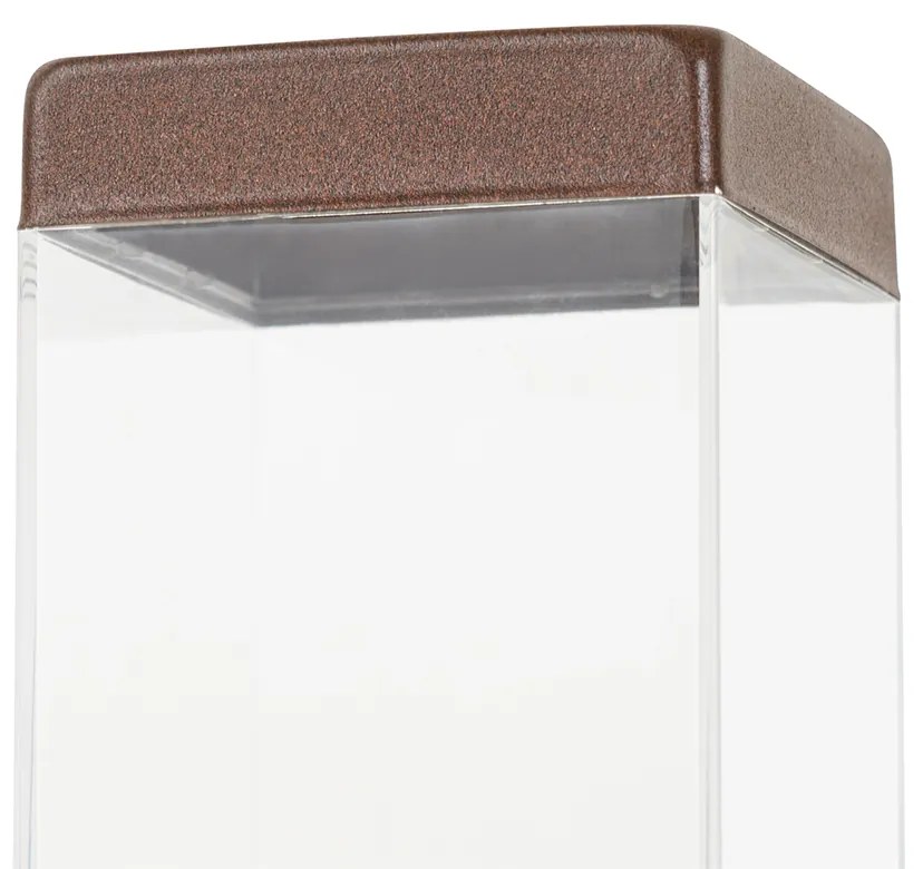 Lampada da esterno moderna a palo marrone ruggine 45 cm - Malios