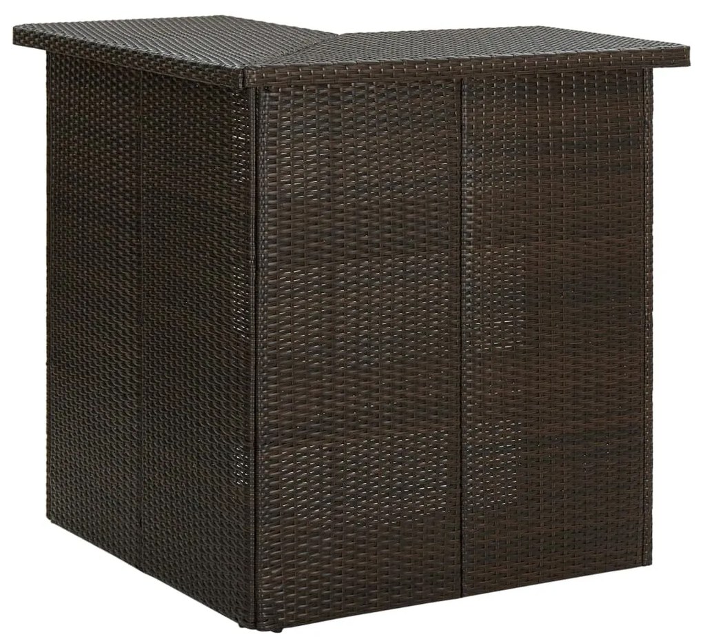 Tavolo Da Bar Ad Angolo Marrone 100x50x105 Cm İn Polyrattan /