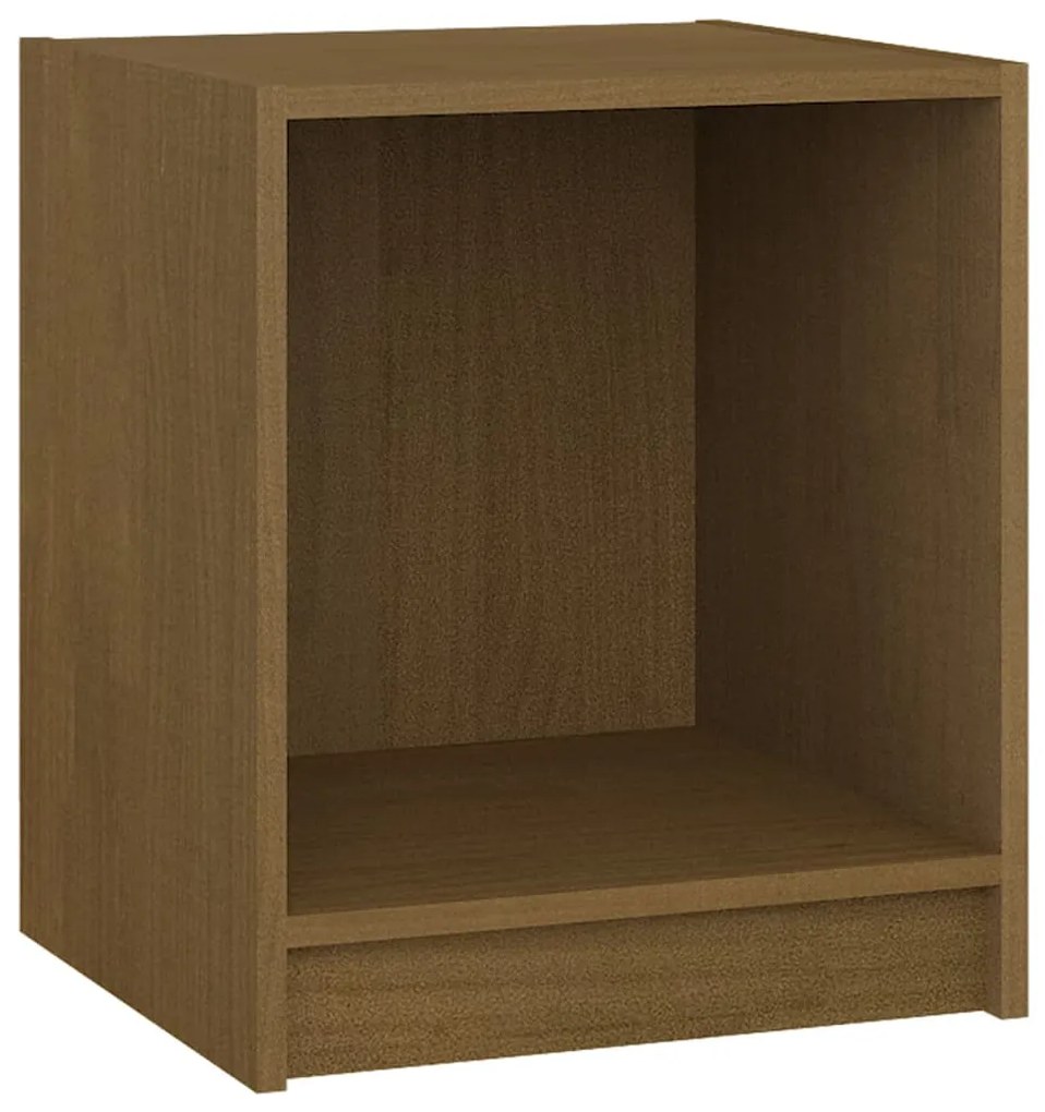 Comodini marrone miele 2 pz 35,5x33,5x41,5 cm in legno di pino