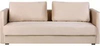 Divano letto in velluto beige con 3 posti con vano portaoggetti e cuscini sfoderabili stile moderno classico soggiorno