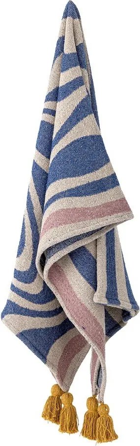 Coperta blu in misto cotone 130x160 cm Arlie – Bloomingville