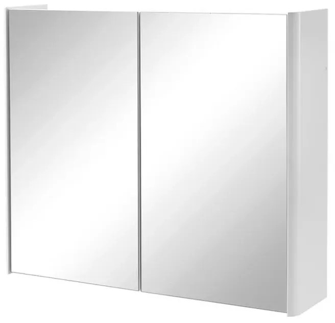 Mobile bagno sospeso 70 cm bianco lucido con armadietto a specchio Clip