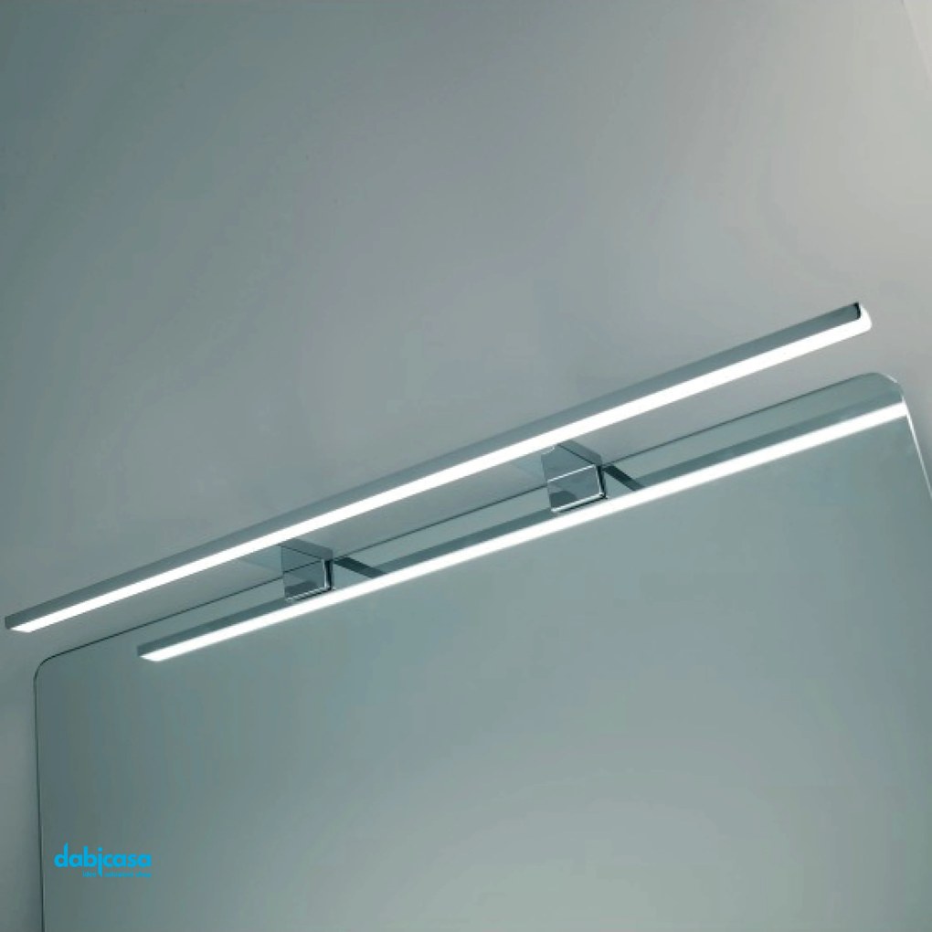 Lampada Led Universale Da 75 Cm Per Specchio A Filo E Su Pannello Colore Cromo Lucido