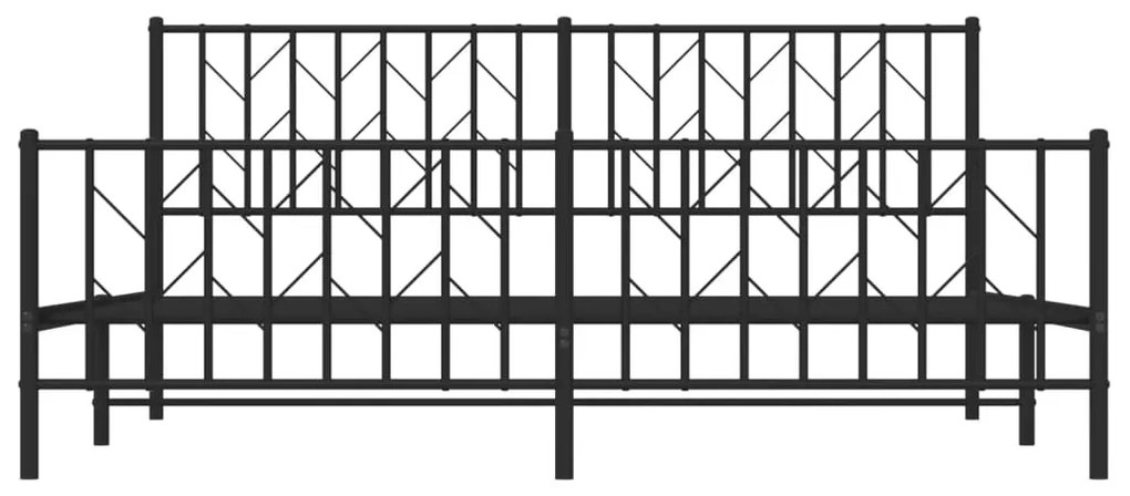 Giroletto con Testiera e Pediera Metallo Nero 183x213 cm