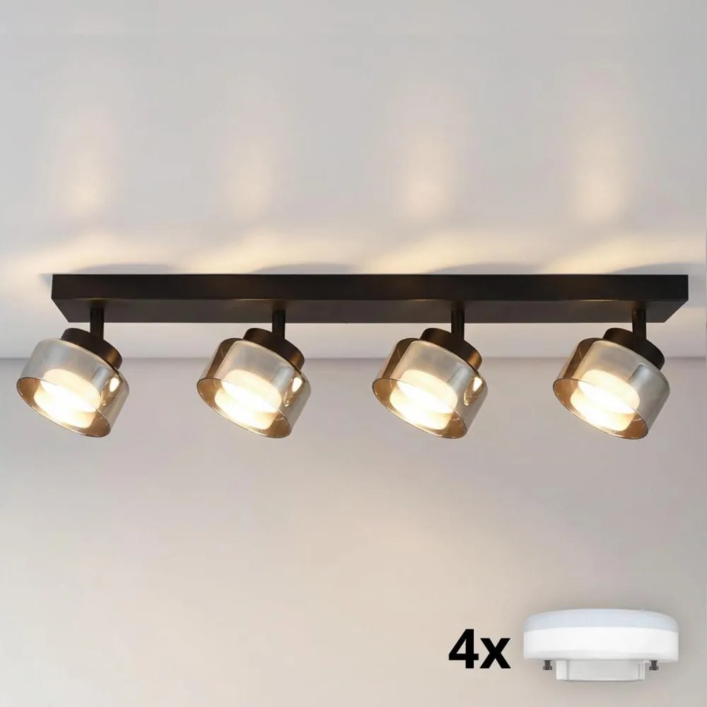 Brilagi - LED Faretto AURA LUX 4xGX53/30W/230V nero/fumé