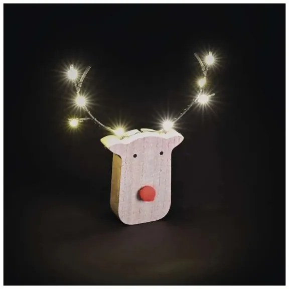 Decorazione natalizia LED 8xLED/2xAAA renna