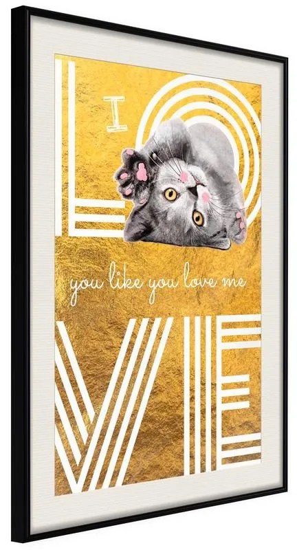 Poster  Cat Love  Cornice Quadri Cornice nera con pass-partout, Larghezza x Altezza Home decor 30x45