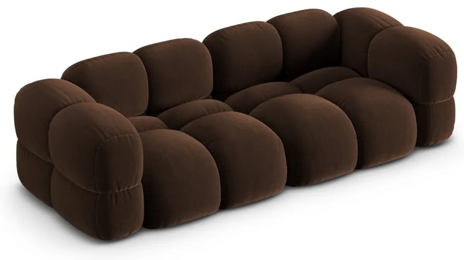 Divano marrone scuro con rivestimento in velluto 250 cm Loretto – Cosmopolitan Design