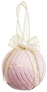 Palle di Natale Rosa Polyfoam Tessuto 8 x 8 x 8 cm (4 Unità)