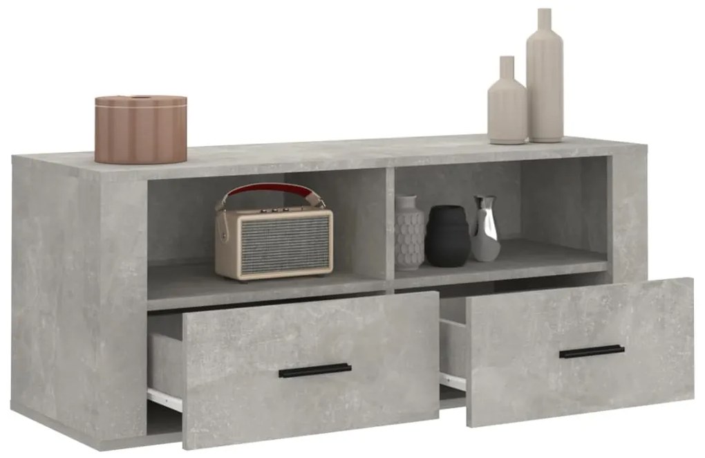 Mobile per TV Grigio Cemento 100x35x40 cm Legno Multistrato