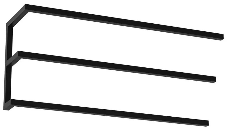 Porta asciugamani da parete 25x60 cm nero