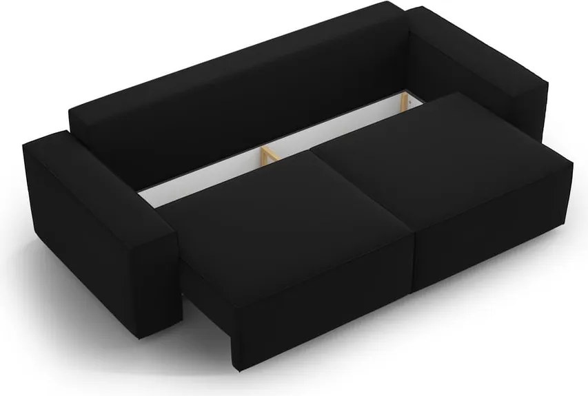 Divano nero allungabile/con contenitore con rivestimento in velluto 247 cm Jodie – Micadoni