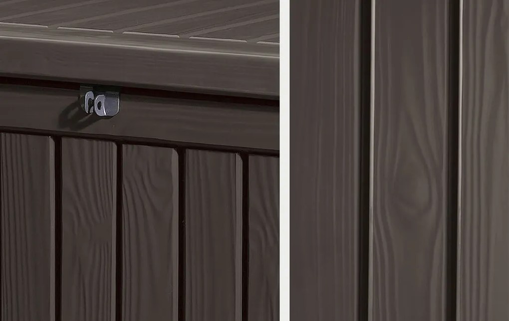 Baule Cassapanca da Esterno 155x64,4x72,4 cm in Resina Keter Rockwood Marrone...