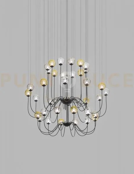 Puppet sospensione 36p multicolore 1 nero opaco 36 luci attacco g9