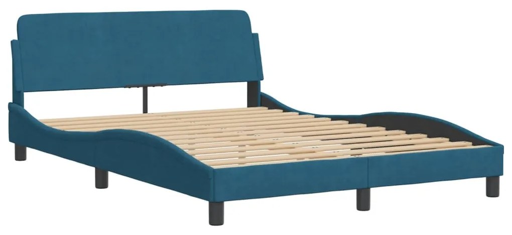 Letto con materasso blu 120x200 cm in velluto