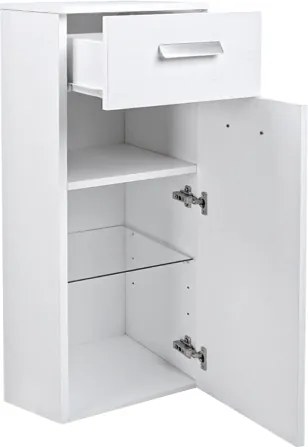 Mobile sospeso multiuso 31x34 con anta e cassetto Bianco Frassino