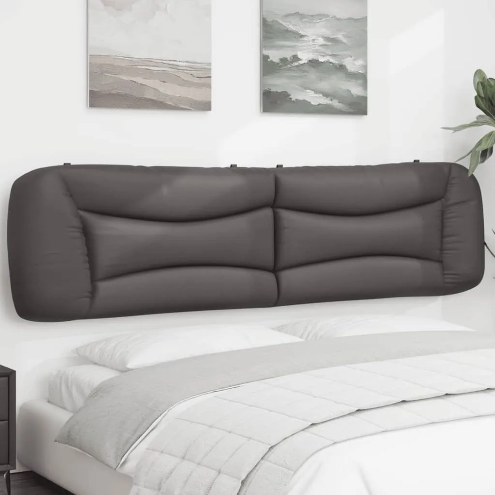 Cuscino testiera grigio 200 cm in similpelle