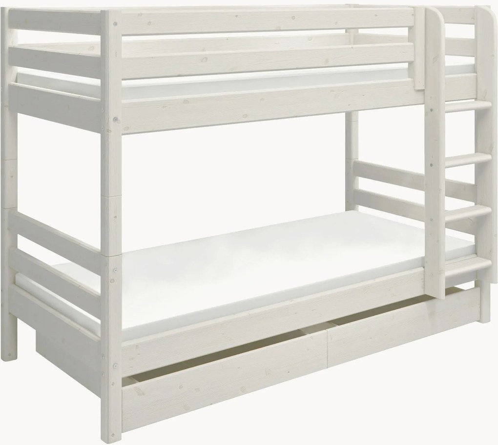 Letto a castello in legno di pino con contenitore Classic