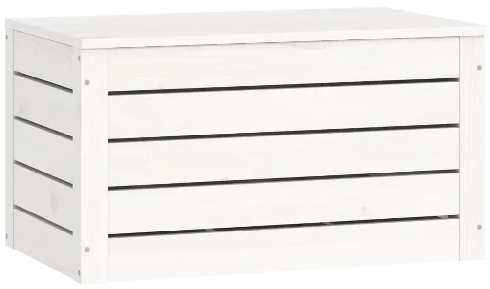 Contenitore portaoggetti bianco 59,5x36,5x33cm massello di pino