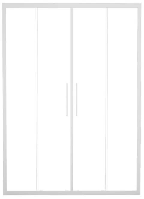 Porta doccia scorrevole Record L 151 x H 195cm, Sp. 6 mm in vetro profilo bianco