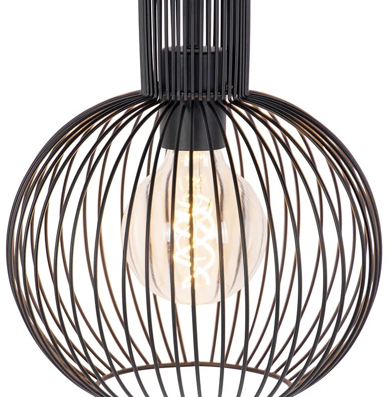 Lampada a sospensione di design nera - Wire Whisk