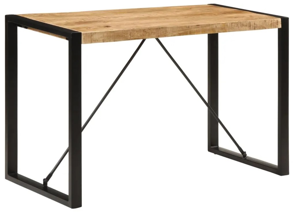 Tavolo Da Pranzo 120x55x76 Cm İn Legno Massello Di Mango Grezzo /