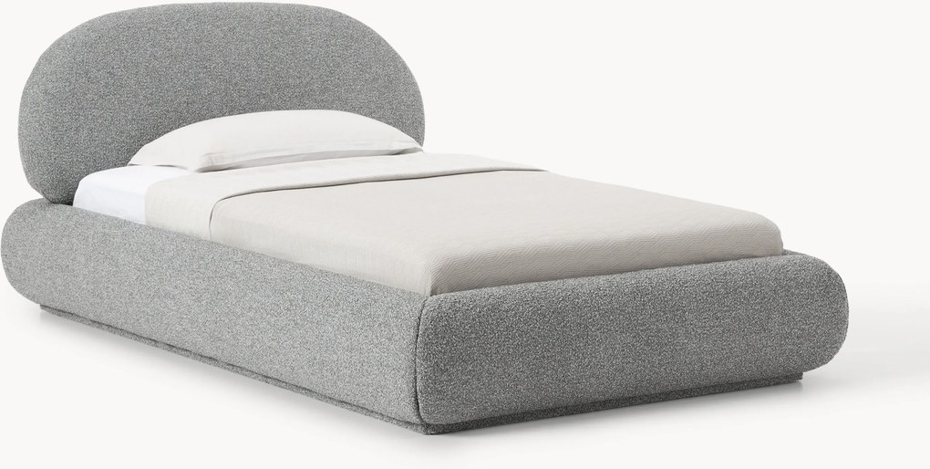 Letto singolo imbottito in bouclé Alba