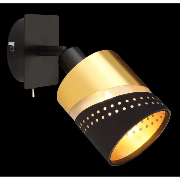 Globo 54046-1 - Faretto da parete OR 1xE14/25W/230V nero/oro