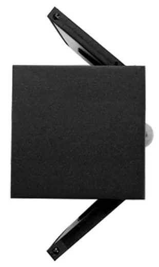 Applique LED Solare Nera, Rettangolare, con Sensore di Movimento Colore Bianco Naturale 4.000K