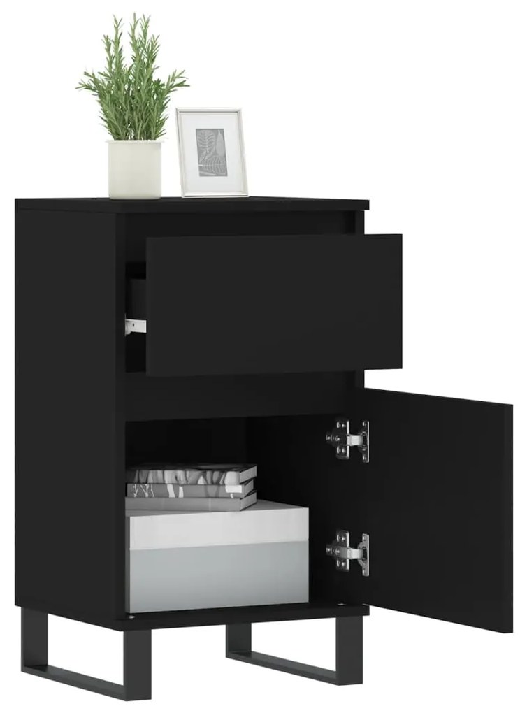 Credenza nera 40x35x70 cm in legno multistrato