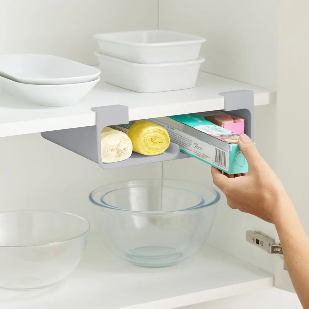 Organizer a sospensione in plastica grigia per alluminio e carta da cucina CupboardStore - Joseph Joseph
